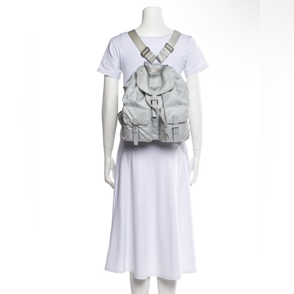 Prada Re-Nylon Drawstring Backpack With Pouch Ice… - image 3